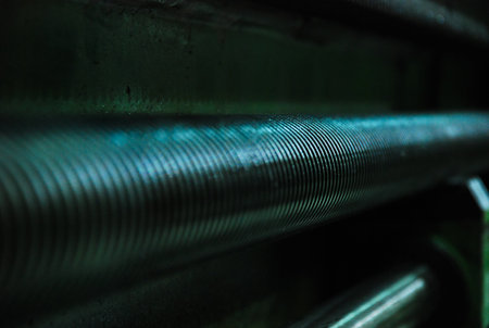 the twist bolt horizontal part of the lathe machineの写真素材