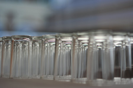 the row of glass scowl emtryの写真素材