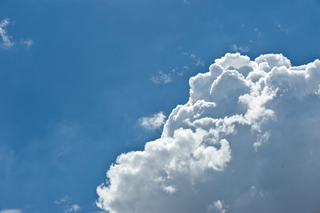 the beautiful white cloud cloudy nimbus blue sky nature landscape background abtract summer springの写真素材