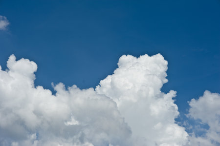 the beautiful white cloud cloudy nimbus blue sky nature landscape background abtract summer springの写真素材