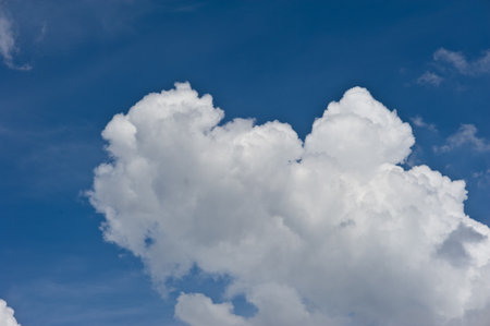the beautiful white cloud cloudy nimbus blue sky nature landscape background abtract summer springの写真素材