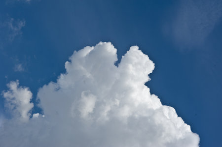 the beautiful white cloud cloudy nimbus blue sky nature landscape background abtract summer springの写真素材