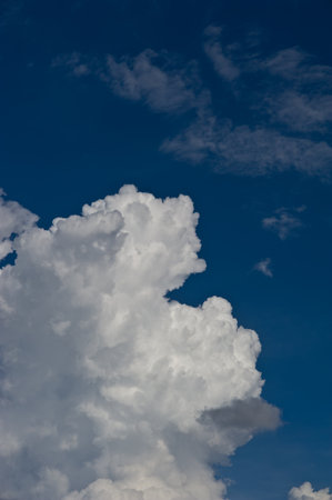 the beautiful white cloud cloudy nimbus blue sky nature landscape background abtract summer springの写真素材