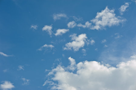 the beautiful white cloud cloudy nimbus blue sky nature landscape background abtract summer springの写真素材
