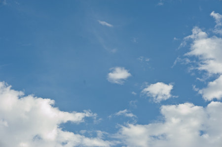 the beautiful white cloud cloudy nimbus blue sky nature landscape background abtract summer springの写真素材