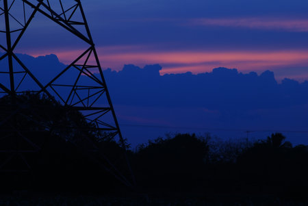 the electricity post cable construction for industry network power supply technology transmission...