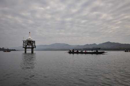 the beautiful temple of thailand in south east asia ancient of buddha design and detail symbolのeditorial素材