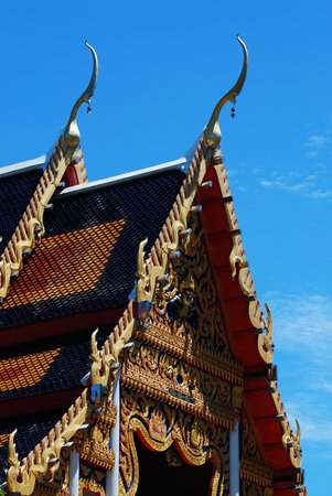 the beautiful temple of thailand in south east asia ancient of buddha design and detail symbol