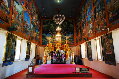the beautiful temple of thailand in south east asia ancient of buddha design and detail symbolのeditorial素材