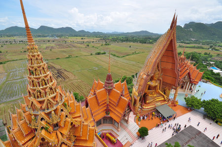 the beautiful temple of thailand in south east asia ancient of buddha design and detail symbolのeditorial素材