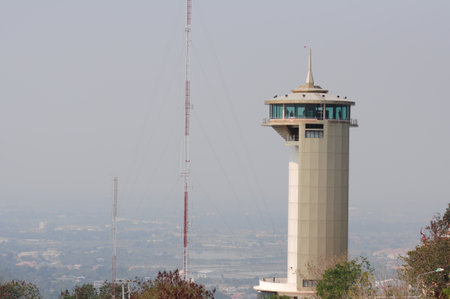 the top view of cityscape tower in nakornsawan thailand