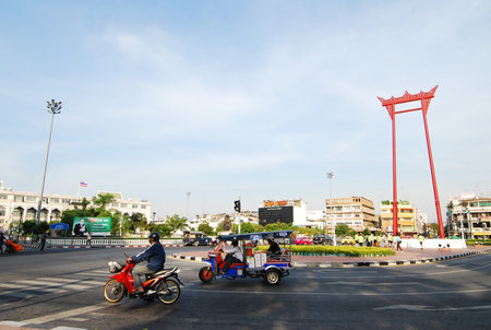 the red giant swing is the landmark of bangkok thailandのeditorial素材