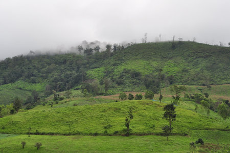 the beautiful of cloud sky mountain in countrysideの写真素材
