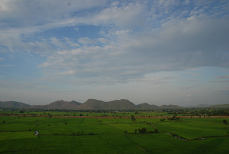 the beautiful of cloud sky mountain in countrysideの写真素材