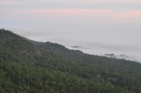 the beautiful of cloud sky mountain in countrysideの写真素材
