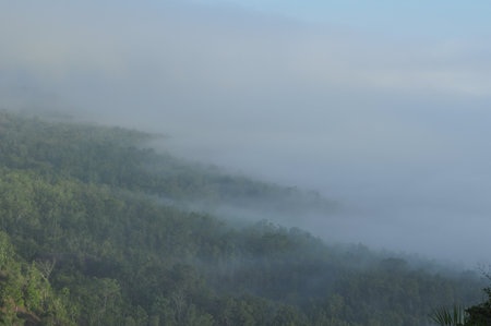 the beautiful of cloud sky mountain in countrysideの写真素材