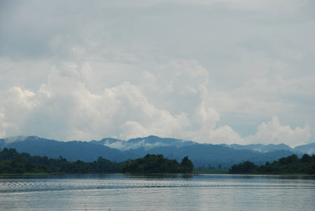the beautiful of cloud sky mountain in countrysideの写真素材