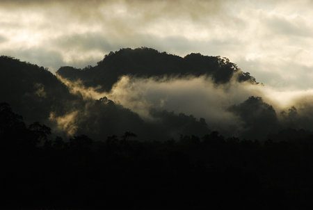 the beautiful of cloud sky mountain in countryside