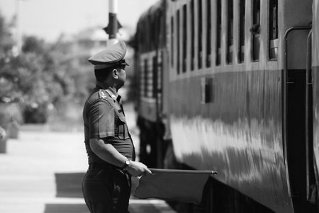 classic train is the transportation on railway in thailandのeditorial素材