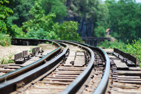 classic train is the transportation on railway in thailandの写真素材