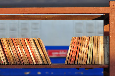 classic train is the transportation on railway in thailandの写真素材