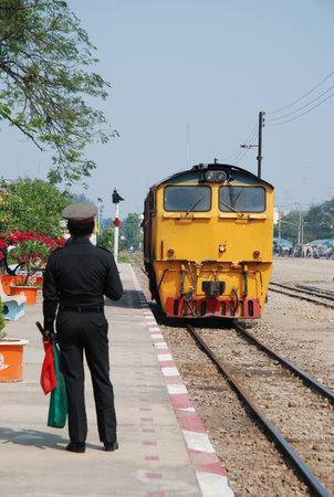 classic train is the transportation on railway in thailandのeditorial素材