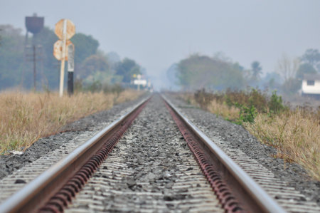 classic train is the transportation on railway in thailandの写真素材