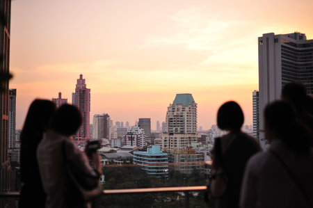 the office building in the cityの写真素材