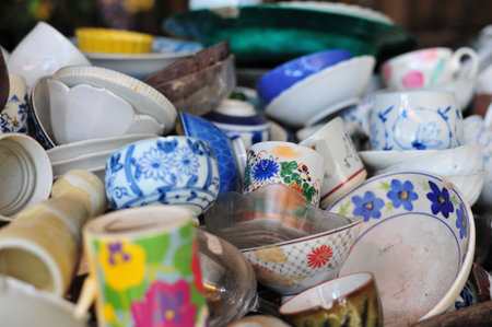 the group of bowl put for sale in the market