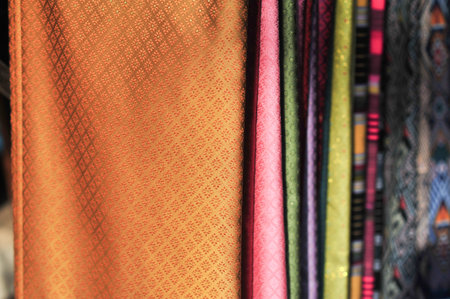 the silk cloth made by fabric and fiber from worm material design so beautiful and luxury elegance for womenの写真素材