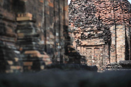 the stone castle in isan of thailand is the architecture culture old building from cambodia hindu and shiva religion by sandstone and lateriteのeditorial素材