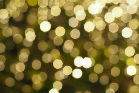 Blur focus of light on black background from lamp in night on Christmas before new year 2018 so beautiful romantic holidayの写真素材
