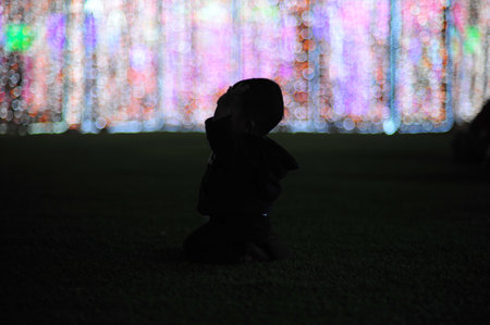 The bokeh from light of bulb in party festival eventの写真素材