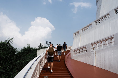 Temple and pagoda in Bangkok of Thailand so beautiful architecture in asiaの写真素材
