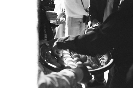 black and white analog negative film roll photo from ilford xp2 super 400の写真素材