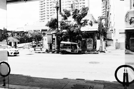 black and white analog film negative photo by ilford pan 100の写真素材