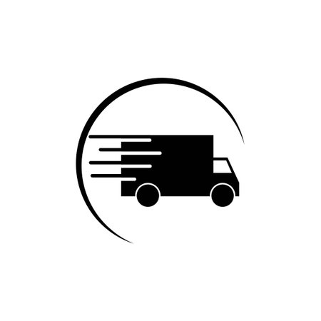 Fast shipping delivery truck vector graphic design templateのイラスト素材