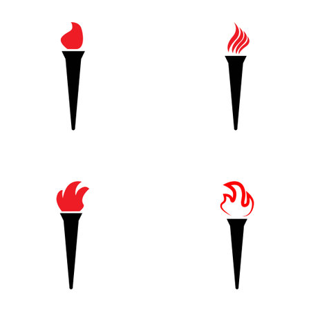 Torch vector icon illustration design template isolatedのイラスト素材