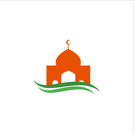 mosque colorful vector illustration isolatedのイラスト素材