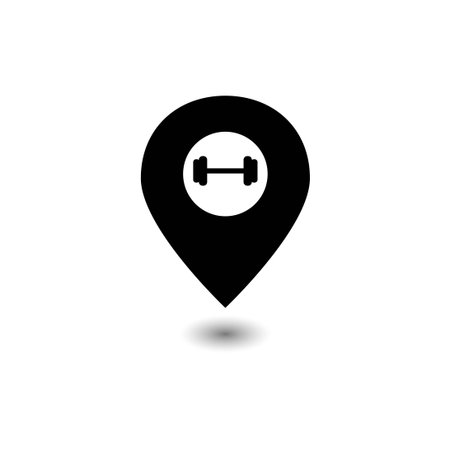 map pointer barbells vector design template illustrationのイラスト素材