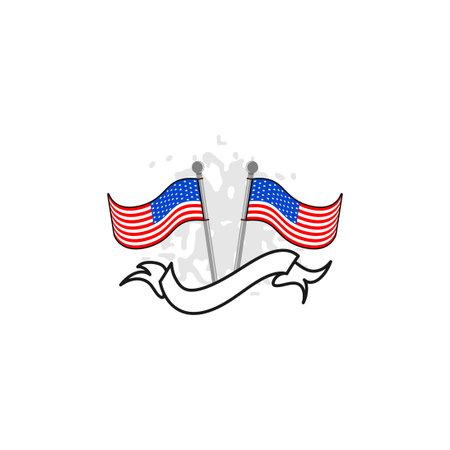 American flag vector design template illustrationのイラスト素材