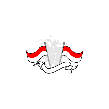 Indonesian flag vector design template illustrationのイラスト素材