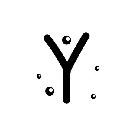 Y hand drawn alphabet  vector design template illustrationのイラスト素材