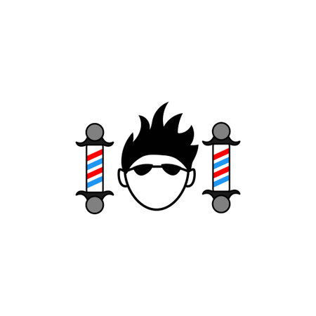 barbershop vector design template illustrationのイラスト素材