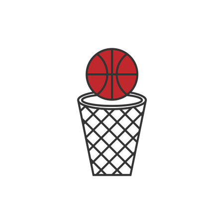basketball net vector design template illustrationのイラスト素材