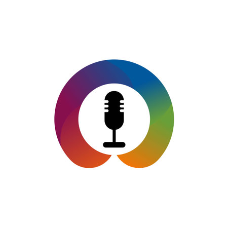 microphone colorful vector design template illustrationのイラスト素材