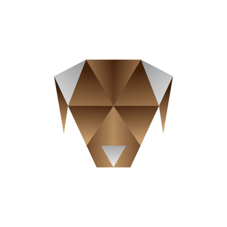 origami dog colorful vector design template illustrationのイラスト素材
