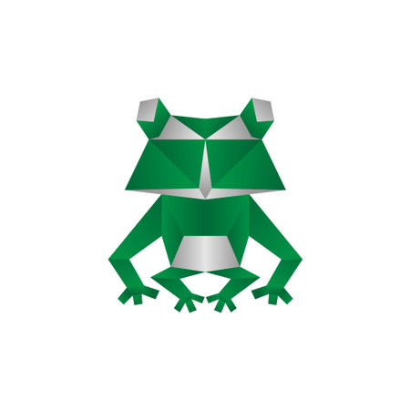 origami frog colorful vector design template illustrationのイラスト素材