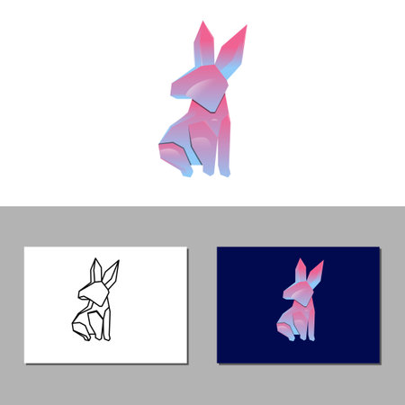 rabbit vector design template illustrationのイラスト素材