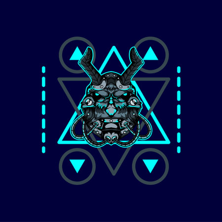 horned bird with sacred geometric shapes,suitable for the design of t-shirts, posters, cellphone casings etc.のイラスト素材